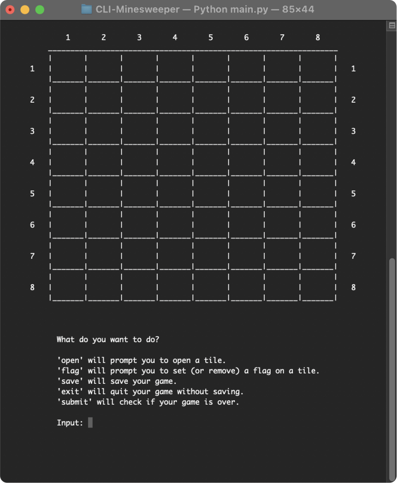 CLI Minesweeper