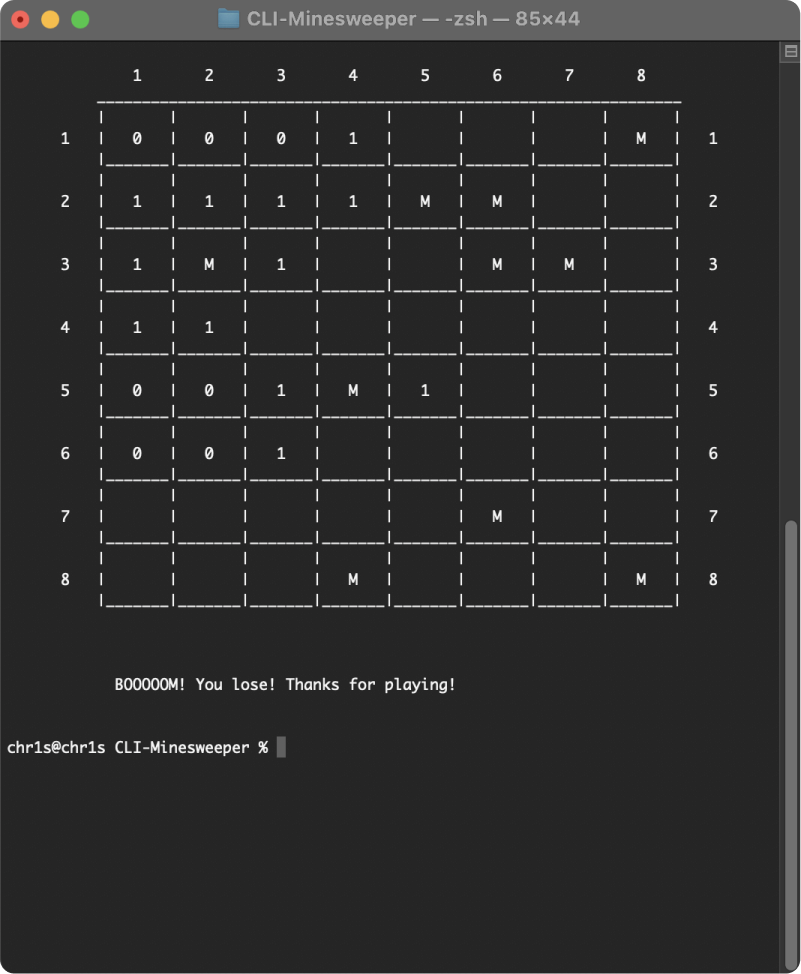 CLI Minesweeper